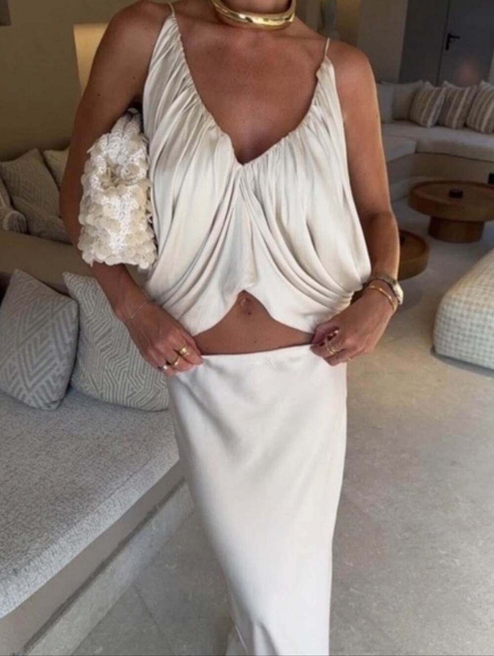 ZARA DRAPED SATIN EFFECT TOP SIZE M - Picture 9 of 16